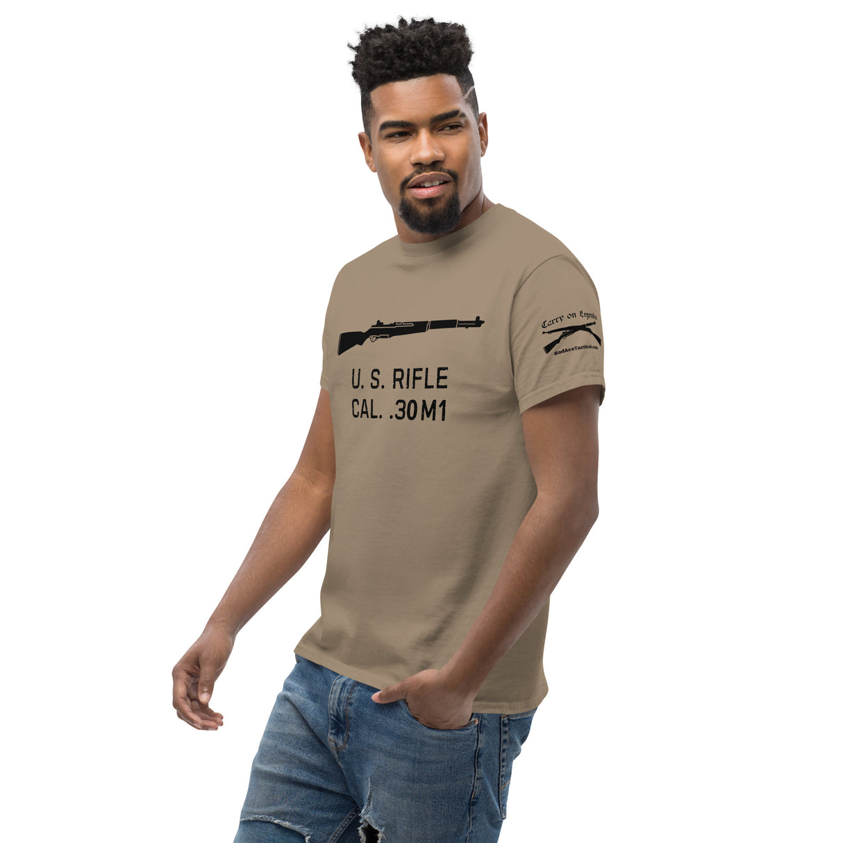 U.S. Rifle cal .30 M1 Garand cotton T-shirt - dark font