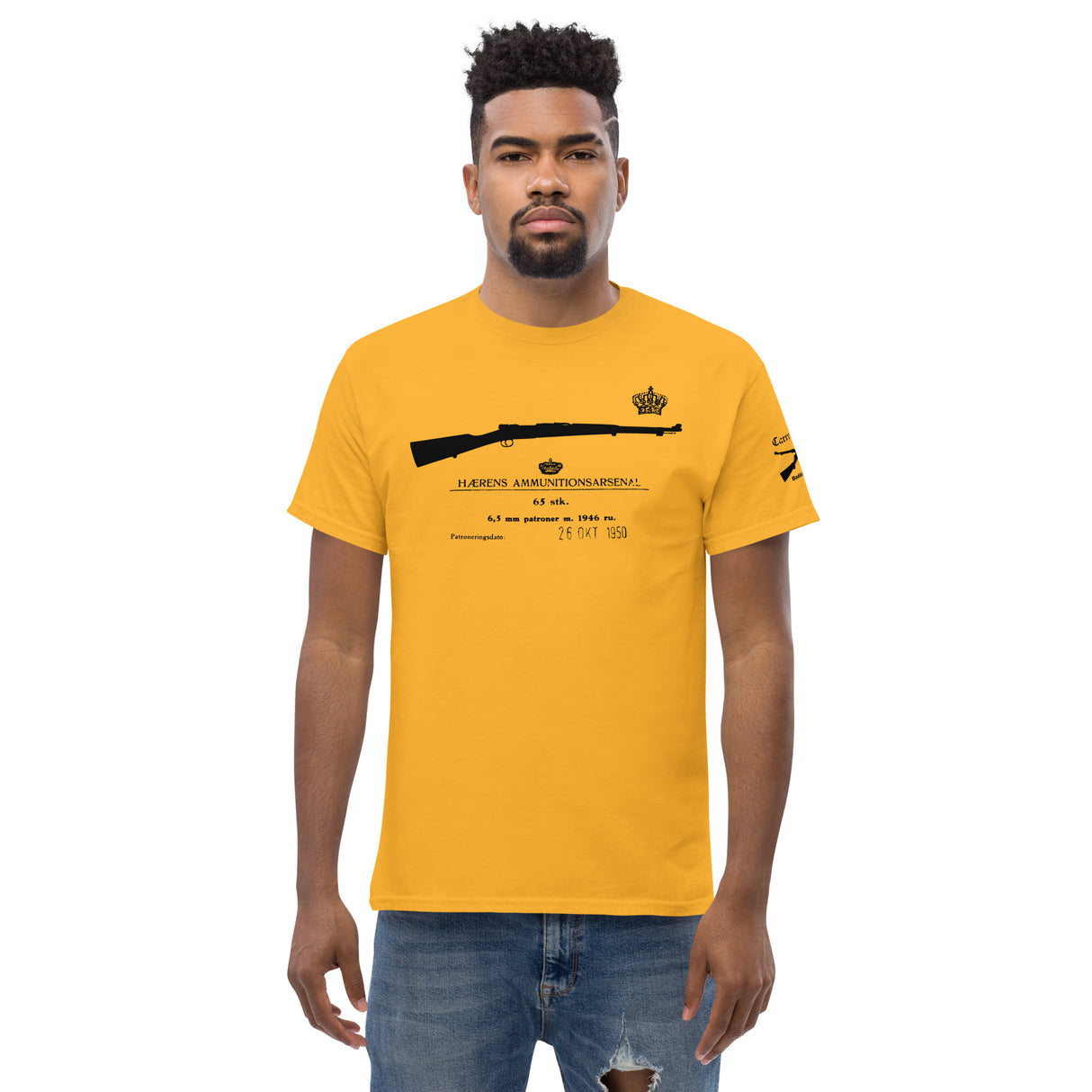 Swedish Mauser rifle cotton T-shirt - dark font