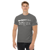 SKS carbine T-shirt with ammo spam can label prints - light font