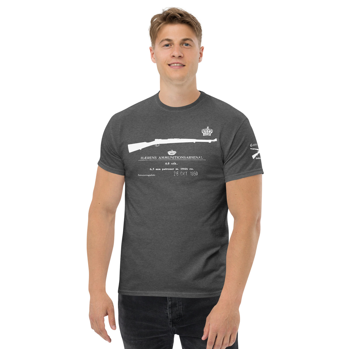 Swedish Mauser rifle cotton T-shirt - light font