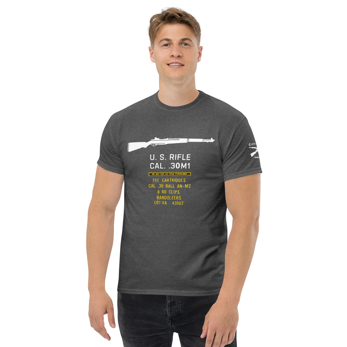 U.S. Rifle cal .30 M1 Garand cotton T-shirt - light font