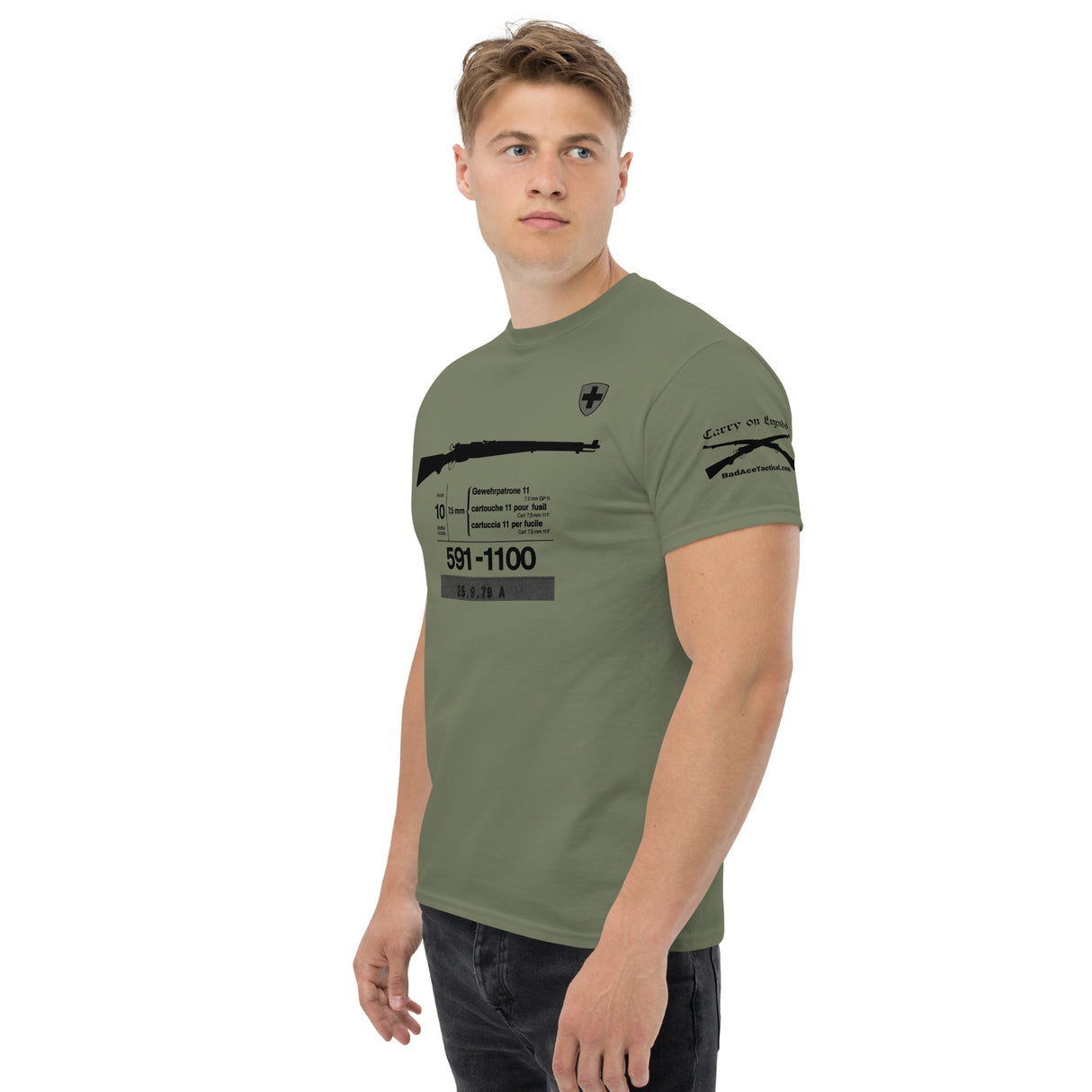 Swiss K31 Karabiner Modell 1931 cotton T-shirt dark font