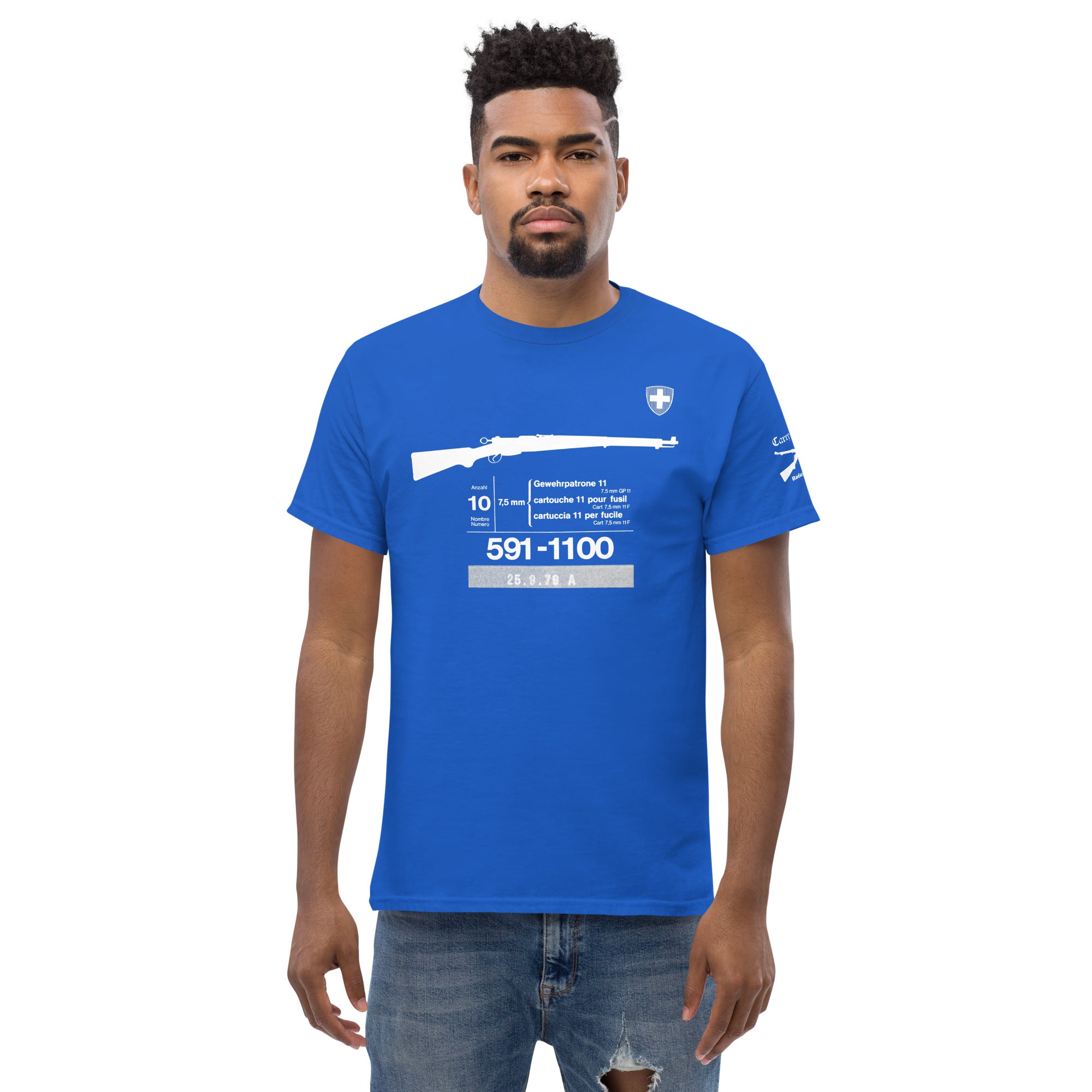 Swiss K31 Karabiner Modell 1931 cotton T-shirt light font – BadAce