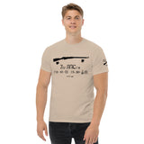 Mosin Nagant rifle cotton T-shirt with vintage ammo can labels dark font