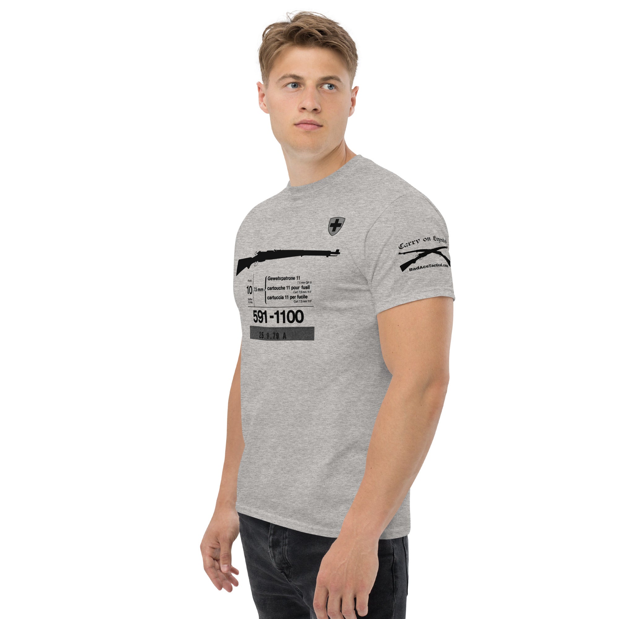 Swiss K31 Karabiner Modell 1931 cotton T-shirt dark font – BadAce
